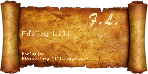Füzy Lili névjegykártya