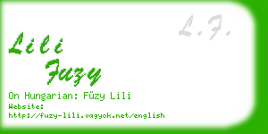 lili fuzy business card